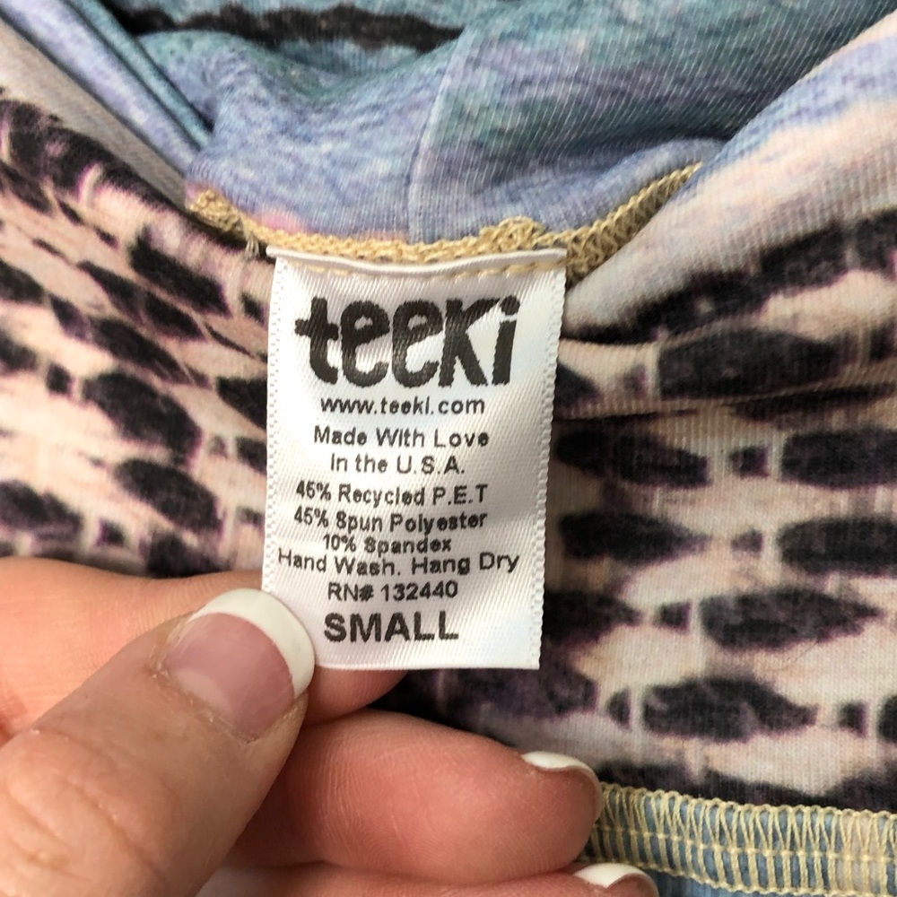 Teeki Blue and White Patterned Flare Pants - Picture 2 of 10